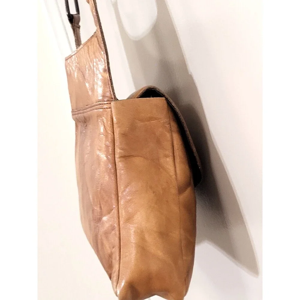 Vintage 70s revival Rustic Brown Leather Saddle Bag Purse Western Boho